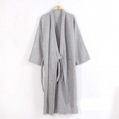 Robes Men's Bathrobe- Winter Thicken Cotton Kimono Male Pyjamas Sets Pure Color Long Sleeve Casual Pijama Bathrobe for Men Ho...