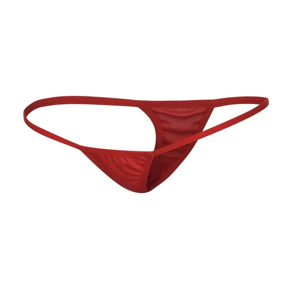 Thermal Underwear Sexy Women Lace V-String Briefs Panties Thongs G-String Lingerie Underwear - Red - CZ199UU24KD