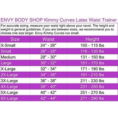 Shapewear Kimmy Curves Latex Gym Waist Trainer Body Shaper XS-6XL - Black - C318C8G3ME9