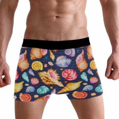 Boxer Briefs Stretchy Fashion Men's Underwear Boxer Briefs Breathable Summer Sports - Multicolour-tropical Seashells - CI18RE...