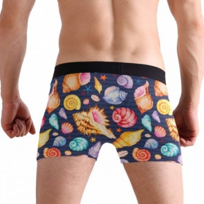 Boxer Briefs Stretchy Fashion Men's Underwear Boxer Briefs Breathable Summer Sports - Multicolour-tropical Seashells - CI18RE...