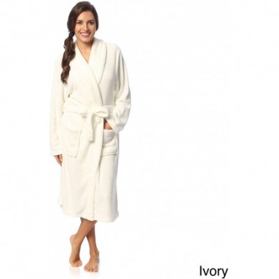 Robes Women's Microplush Bath Robe- X-Large- Ivory - C418QETXQH5