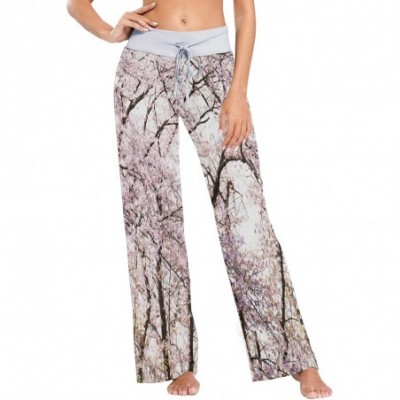 Bottoms Women's Fashion Yoga Pants Palazzo Casual Print Wide Leg Lounge Pants Comfy Casual Drawstring Long Pajama Pants - Vin...