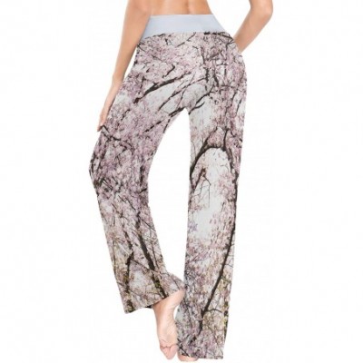 Bottoms Women's Fashion Yoga Pants Palazzo Casual Print Wide Leg Lounge Pants Comfy Casual Drawstring Long Pajama Pants - Vin...