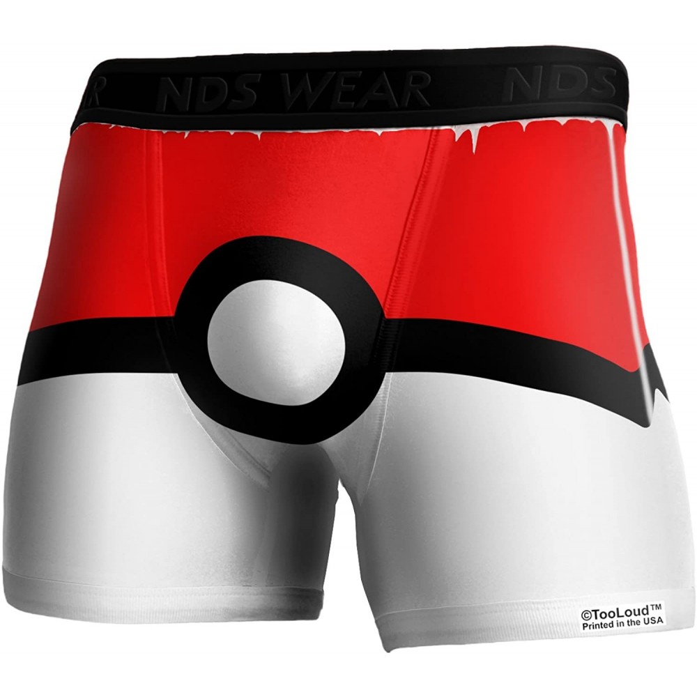 Boxer Briefs Sporty Red and White Circle Boxer Brief Dual Sided All Over Print - White - C112DG0Y4DV