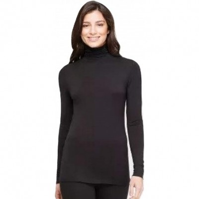 Thermal Underwear Women's Softwear with Stretch Long Sleeve Turtle Neck Top - Black - CF116FX9RCZ