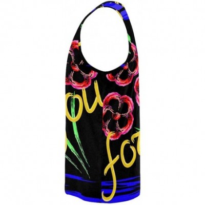 Undershirts Men's Muscle Gym Workout Training Sleeveless Tank Top Colorful Love Heart - Multi6 - CD19CQ98KOW