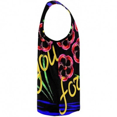 Undershirts Men's Muscle Gym Workout Training Sleeveless Tank Top Colorful Love Heart - Multi6 - CD19CQ98KOW