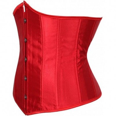 Shapewear Women's Fashion Sexy Vintage Underbust Corset Bustier Waist Cincher with G-String S-6XL - Red - CO12H31D6ZV