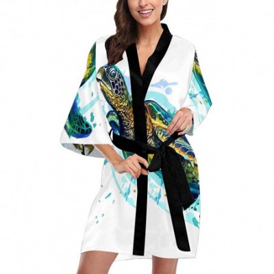 Robes Custom Stormy Ocean Waves Retro Women Kimono Robes Beach Cover Up for Parties Wedding (XS-2XL) - Multi 3 - CA194TDZXOX