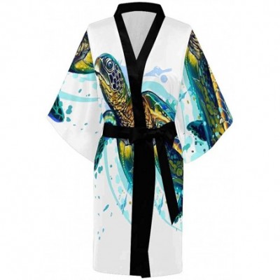 Robes Custom Stormy Ocean Waves Retro Women Kimono Robes Beach Cover Up for Parties Wedding (XS-2XL) - Multi 3 - CA194TDZXOX