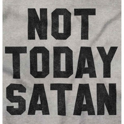 Undershirts Not Today Satan Funny Christian Unisex V Neck T Shirt - Sport Grey - CR187RDO4GX