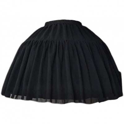 Slips Wedding Decoration Woman Girls Short Skirt Slip Liner Adjustable Petticoat - Black - C018XHUSX4S