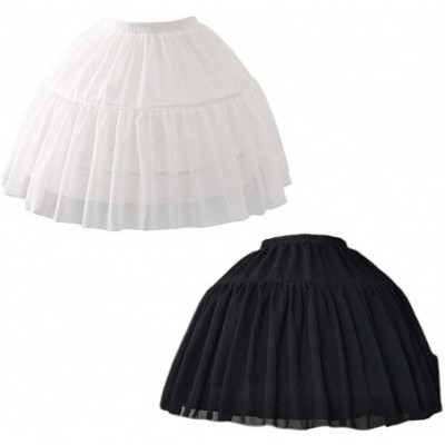 Slips Wedding Decoration Woman Girls Short Skirt Slip Liner Adjustable Petticoat - Black - C018XHUSX4S