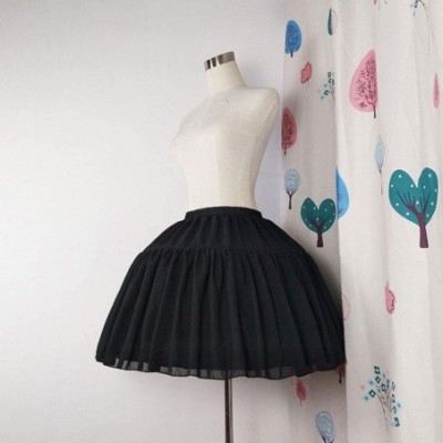 Slips Wedding Decoration Woman Girls Short Skirt Slip Liner Adjustable Petticoat - Black - C018XHUSX4S