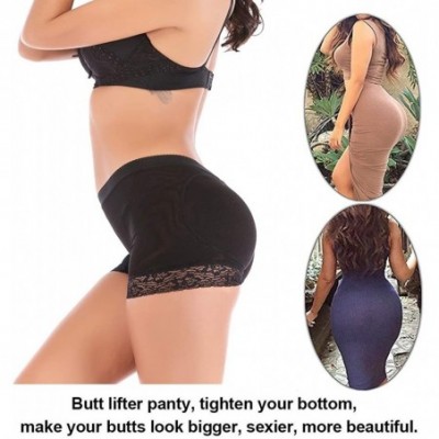 Shapewear Women Butt Lifter Tummy Control Shapewear Panty Boyshort Underwear - Black (Padded) - CT18IK6OA8L