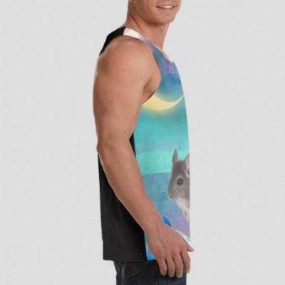 Undershirts Men's Fashion Sleeveless Shirt- Summer Tank Tops- Athletic Undershirt - Chinchillas Moon - CT19DSKCMWY