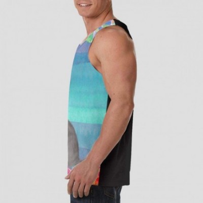 Undershirts Men's Fashion Sleeveless Shirt- Summer Tank Tops- Athletic Undershirt - Chinchillas Moon - CT19DSKCMWY