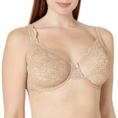 Bras Women's Plus Size Curvy Signature Lace Unlined Underwire Bra W/Added Support - In the Buff - CS18NYZ5U6Z