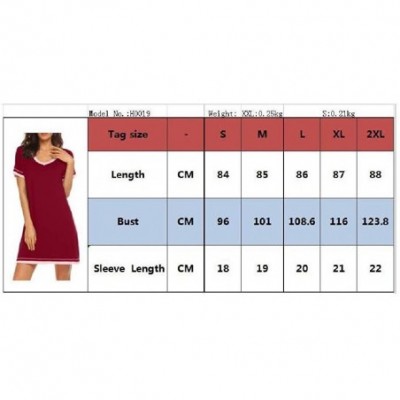 Nightgowns & Sleepshirts Womens Crew Neck Short Sleeves Cozy Daily Hit Color Sleepwear - Sky Blue - C21900DWLQ0