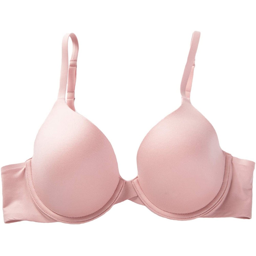 Bras Women's Full Coverage T Shirt Lightly Lined Underwire Contour Bra - Dusty Peach - C118YTO20ZN