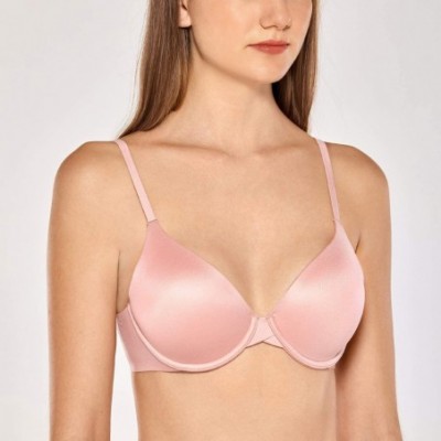 Bras Women's Full Coverage T Shirt Lightly Lined Underwire Contour Bra - Dusty Peach - C118YTO20ZN