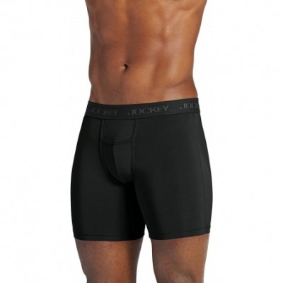 Boxer Briefs Men's Underwear Sport Microfiber Boxer Brief - Black - CB12IX8JH5L