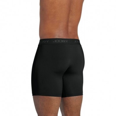 Boxer Briefs Men's Underwear Sport Microfiber Boxer Brief - Black - CB12IX8JH5L