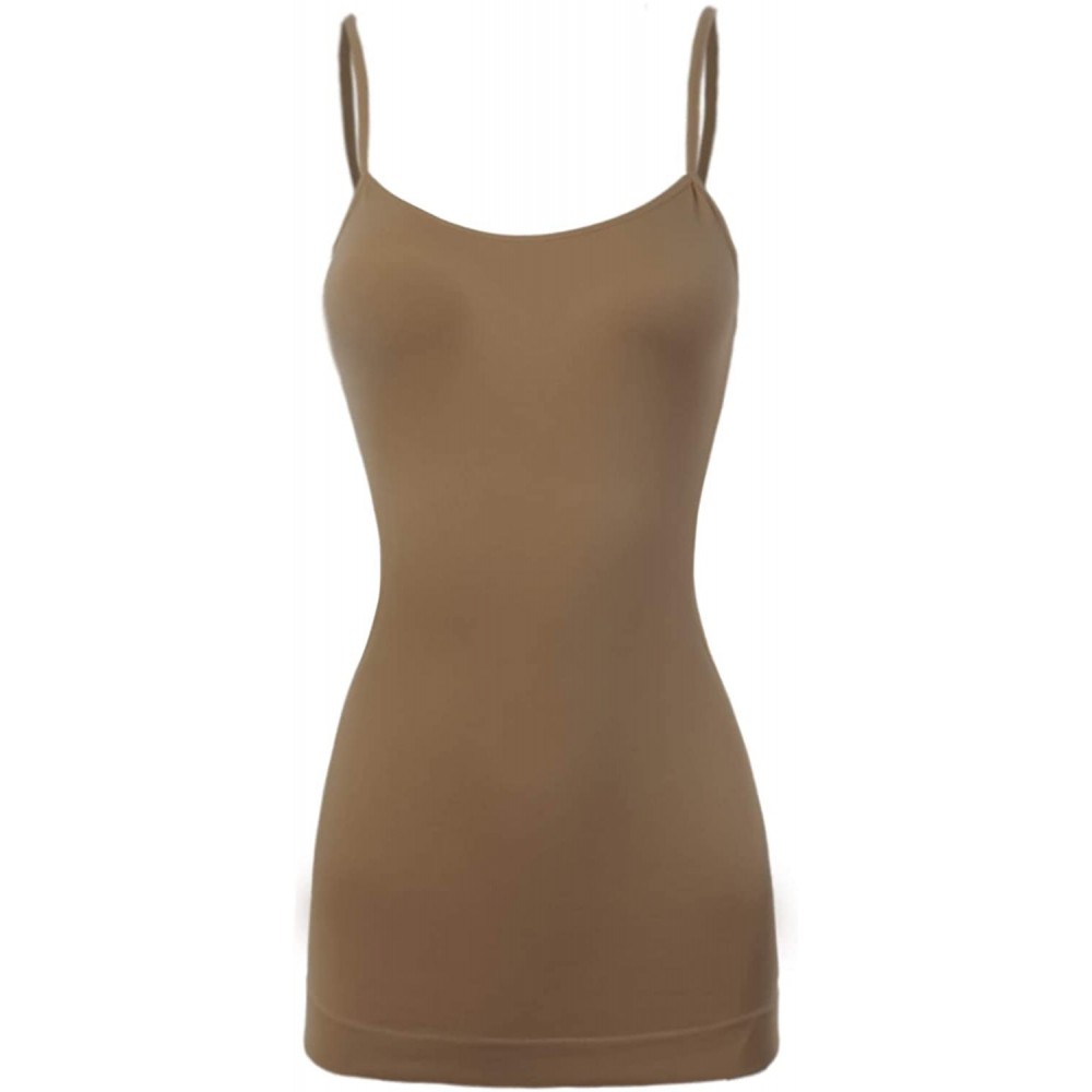 Camisoles & Tanks Women's Seamless Adjustable Basic Strap Camisole - Yawtkv0023 Mocha - CD19D5OSOAR