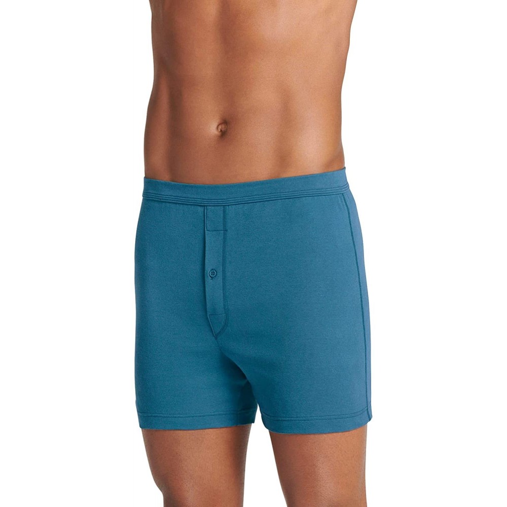 Boxers Men's Underwear Seamless Waistband Knit Boxer - Blue Ribbon - CN18G6E256G