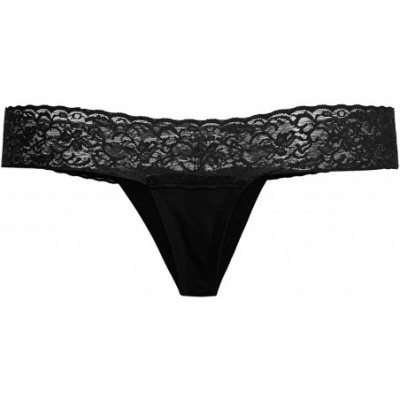 Panties Women's Cotton Breathable Thongs Briefs Tangas Sexy Ladies Panties Underwear 4 Pack S-XXL - Black - CX18XG9O8U4