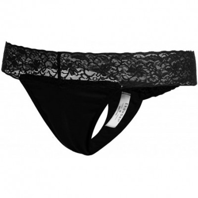 Panties Women's Cotton Breathable Thongs Briefs Tangas Sexy Ladies Panties Underwear 4 Pack S-XXL - Black - CX18XG9O8U4