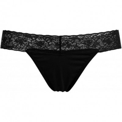 Panties Women's Cotton Breathable Thongs Briefs Tangas Sexy Ladies Panties Underwear 4 Pack S-XXL - Black - CX18XG9O8U4