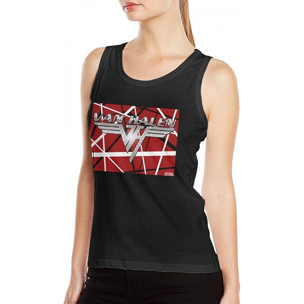 Camisoles & Tanks Van Halen 'Classic Logo' Woman Sexy Tank Casual Style Vest T Shirt Black - Black - C319DUCEAO5