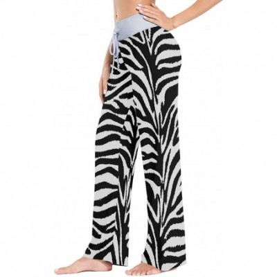 Bottoms Women's Pajama Pants-Black and White Zebras Drawstring Sleepwear Pants Lounge Yoga Pants Wide Leg Pants for All Seaso...