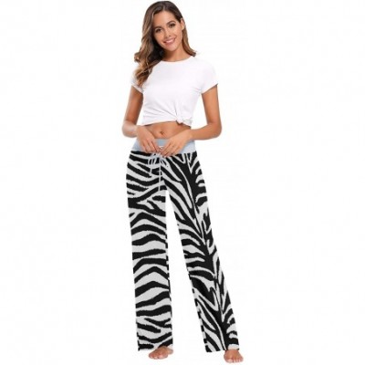 Bottoms Women's Pajama Pants-Black and White Zebras Drawstring Sleepwear Pants Lounge Yoga Pants Wide Leg Pants for All Seaso...