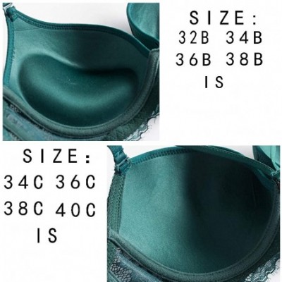 Bras Women's Sexy Bra Set -Ladies lace Underwire Push-up Bra&Everyday Bras - B318green - CV18M7I26DT