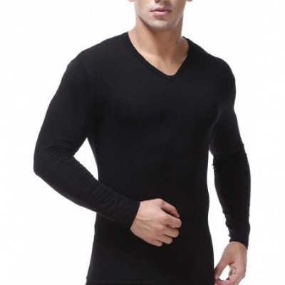 Thermal Underwear Men's Extended Modal Thermal Active V Neck Fit Fleece Lined Base Shirt Compression Long Johns Pullover Unde...