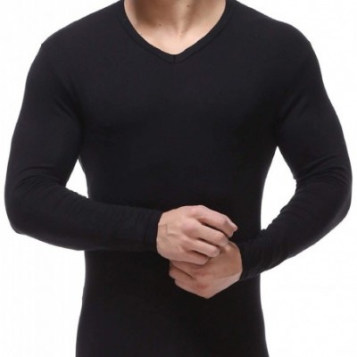 Thermal Underwear Men's Extended Modal Thermal Active V Neck Fit Fleece Lined Base Shirt Compression Long Johns Pullover Unde...