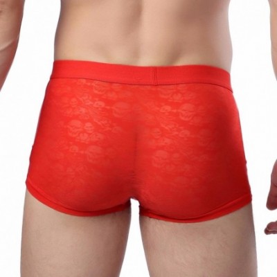 Boxer Briefs Man Boxer-ZYooh Sexy Soft Bamboo Fiber Modal Pants Underwear Underpant (Red- XL) - Red - CH188AEZRKZ