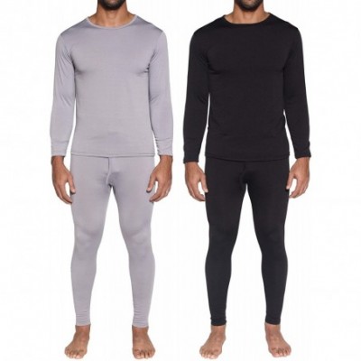 Thermal Underwear 2 Mens Thermal Sets - Thermal Underwear for Men - Long Sleeve Top & Bottom Fleece Lined Long Johns for Men ...