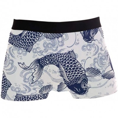 Boxer Briefs Retro Fish Koi Pattern Boxer Briefs Men's Underwear Boys Stretch Breathable Low Rise Trunks S - CK18RTIOG3S