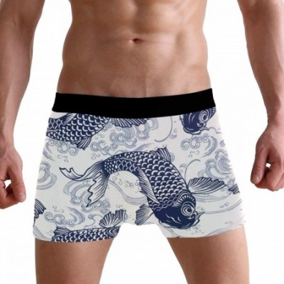 Boxer Briefs Retro Fish Koi Pattern Boxer Briefs Men's Underwear Boys Stretch Breathable Low Rise Trunks S - CK18RTIOG3S