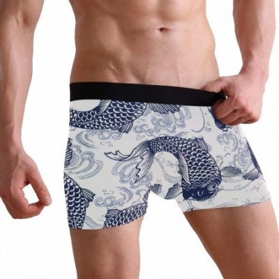 Boxer Briefs Retro Fish Koi Pattern Boxer Briefs Men's Underwear Boys Stretch Breathable Low Rise Trunks S - CK18RTIOG3S