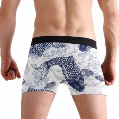 Boxer Briefs Retro Fish Koi Pattern Boxer Briefs Men's Underwear Boys Stretch Breathable Low Rise Trunks S - CK18RTIOG3S