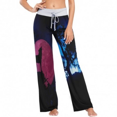 Bottoms Women's Fashion Yoga Pants Palazzo Casual Print Wide Leg Lounge Pants Comfy Casual Drawstring Long Pajama Pants - Vec...