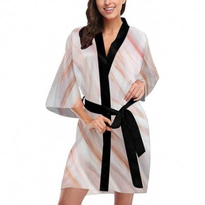 Robes Custom Marble Texture Gray Women Kimono Robes Beach Cover Up for Parties Wedding (XS-2XL) - Multi 1 - C4190Z9HKT7