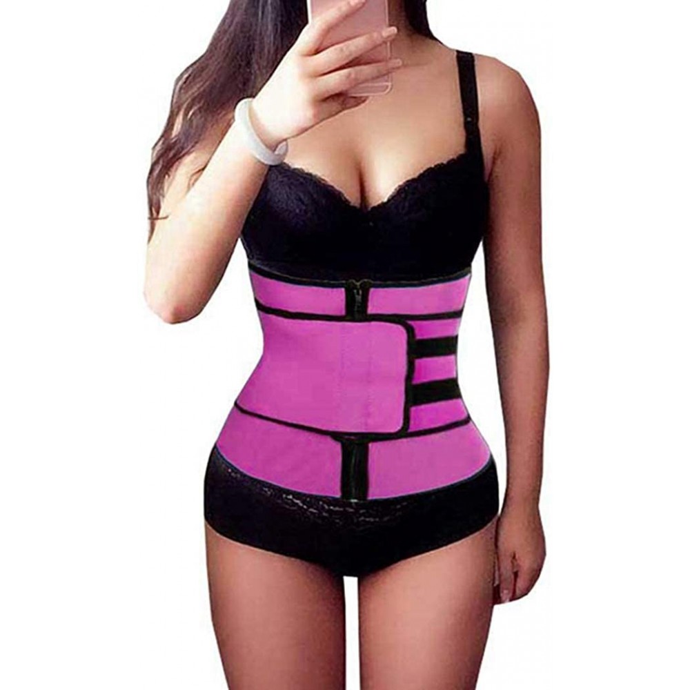 Shapewear Women Body Shaping Zipper Abdomen Belt Sports Belt - Dark Purple - CE197HDSR7I