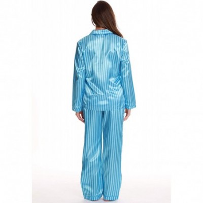 Sets Pants Set with Notch Collar - Blue With Stripe - C6189IU6S9Z