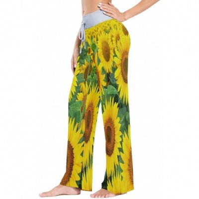 Bottoms Spring Leaf Blossom Flower Floral Women's Pajama Lounge Pants Casual Stretch Pants Wide Leg - C1198Q9OONH